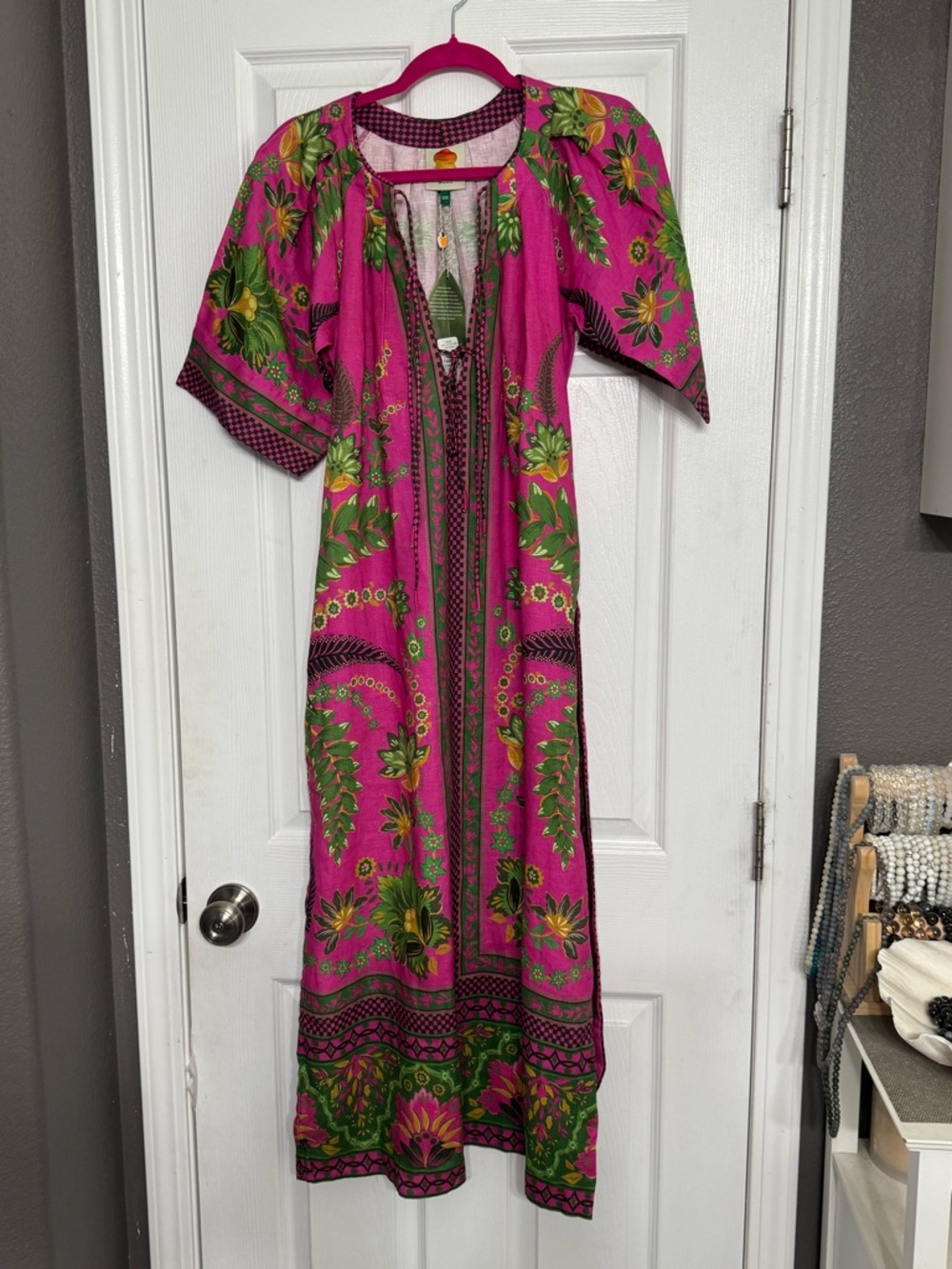 FARM Rio Ana Tapestry Pink Maxi Dress XXS